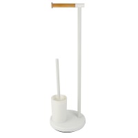 Factory Wholesale Free Standing Powder Spraying Bathroom Toilet Paper Holder With Toilet Brush Holder